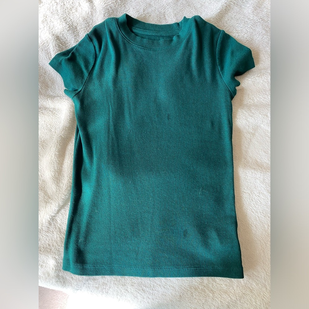 Dark Green Short Sleeve Top